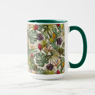 Tropical Floral Pattern Mug