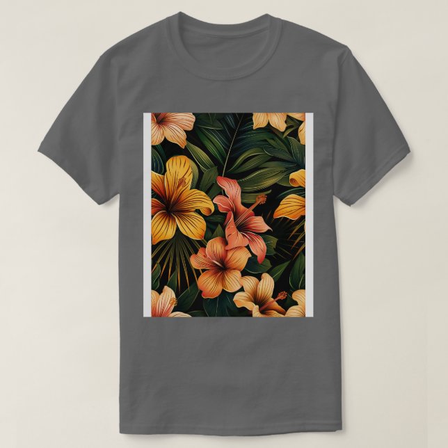 Tropical Floral Pattern TShirt (Design Front)