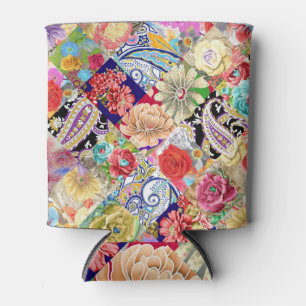 Tropical floral pattern, vibrant colours. can cooler