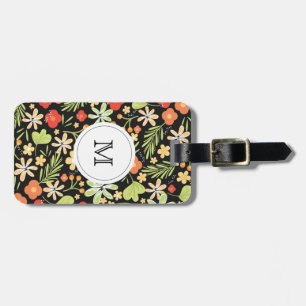Tropical floral personalised luggage tag