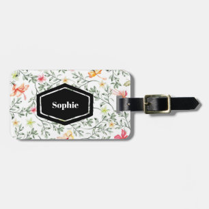 Tropical Floral Personalised Luggage Tag