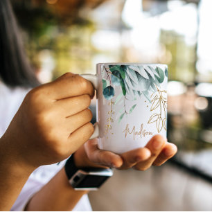 Tropical floral Personalised name mug