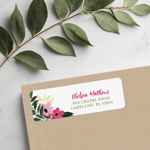 Tropical Floral Personalised Return Address