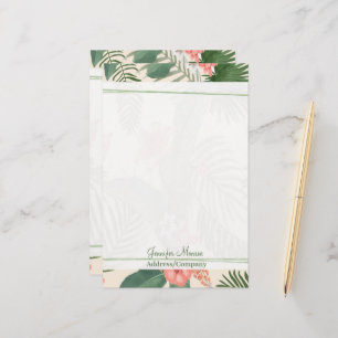 Tropical floral personalised stationery