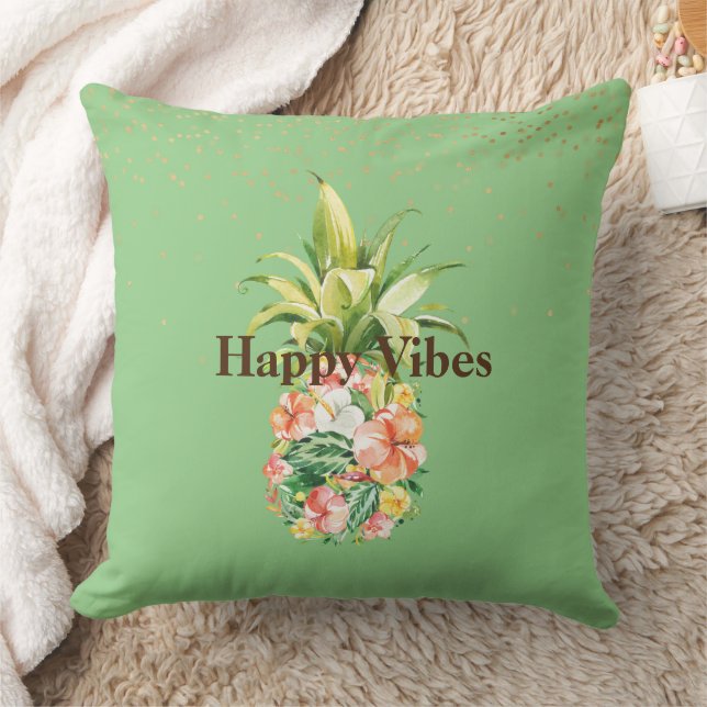 Tropical Floral Pineapple Cushion (Blanket)