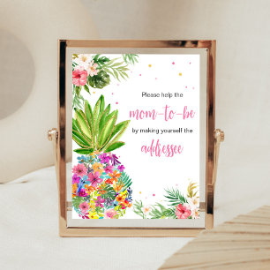 Tropical Floral Pineapple Envelope Station Poster