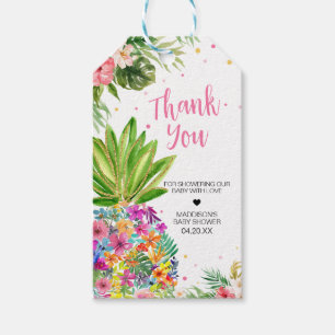 Tropical Floral Pineapple Favour Tags