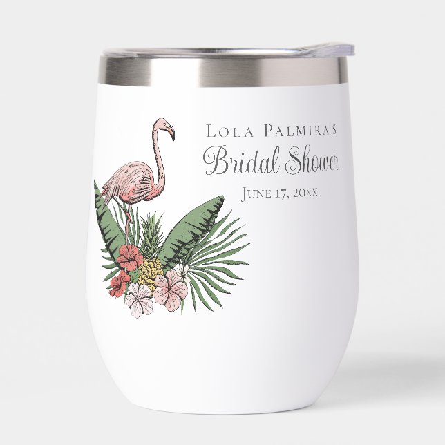 Tropical Floral Pink Flamingo Bridal Shower (Left)
