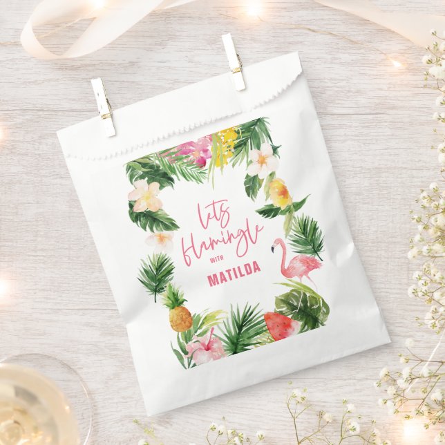 tropical floral pink yellow flamingo stylish favour bags (Clipped)