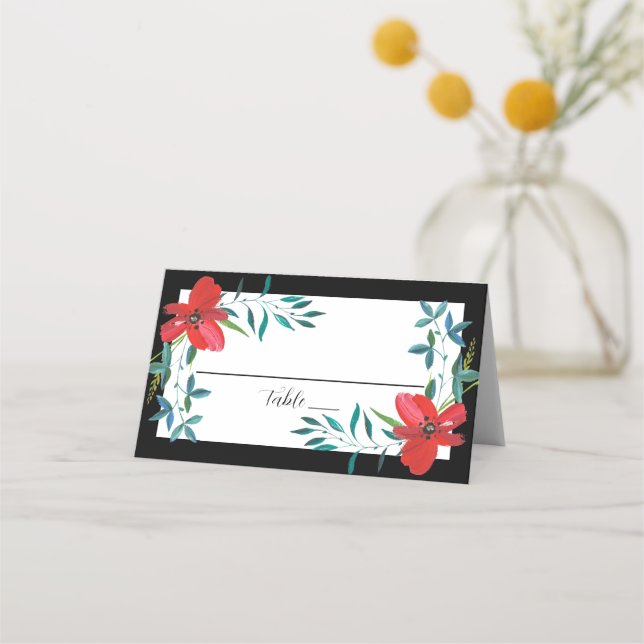 Tropical Floral Place Card (Front)