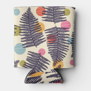 Tropical Floral Polka: Exotic Vintage Design Can Cooler
