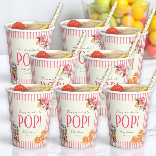 Tropical Floral POP! Baby Shower Paper Cups