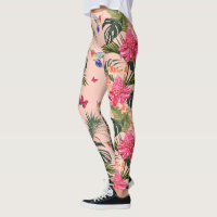 Tropical Floral Print, Hummingbirds, Butterflies