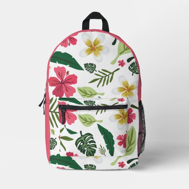 Tropical Floral Printed Backpack (Front)