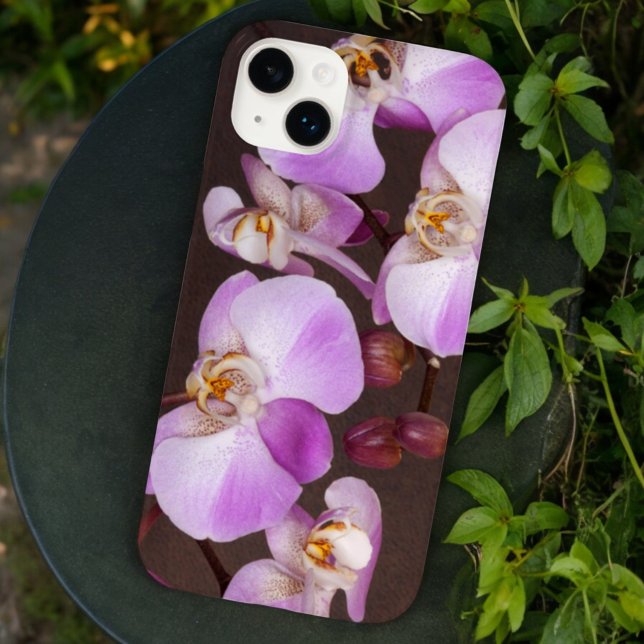 Tropical Floral Purple and White Orchids Photo Case-Mate iPhone Case (orchid photo phone cover)