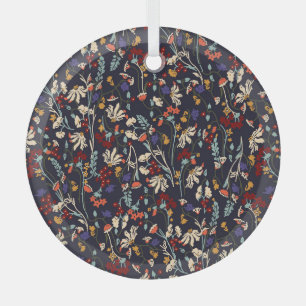 Tropical Floral: Random Botanical Vintage. Glass Tree Decoration