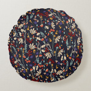 Tropical Floral: Random Botanical Vintage. Round Cushion