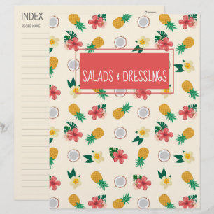 Tropical Floral Recipe Divider/Index