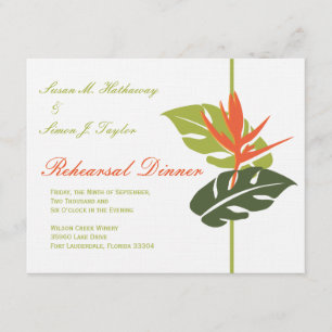 Tropical Floral Rehearsal Dinner Invitation
