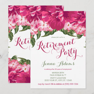 Tropical Floral, Retirement Party Invitations