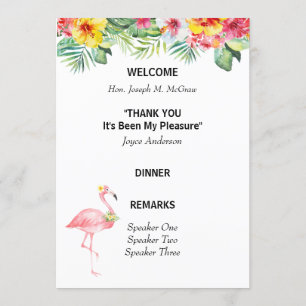 Tropical Floral Retirement Party Program Invitation