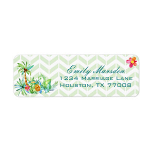 Tropical Floral Return Address