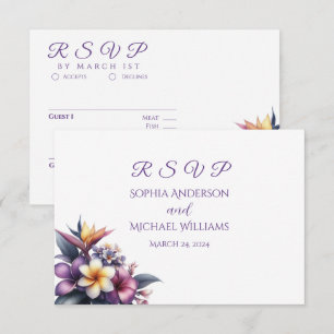 Tropical Floral-RSVP-Wedding- Postcard