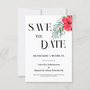 Tropical Floral Save the date Invitation