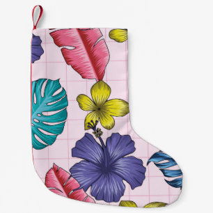 Tropical floral: seamless leaves pattern small christmas stocking