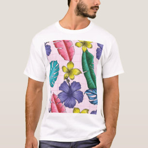 Tropical floral: seamless leaves pattern T-Shirt
