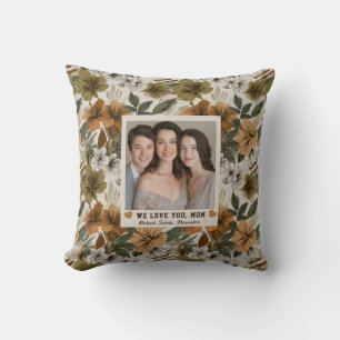 Tropical Floral StepMom Mother Birthday Photo Boho Cushion