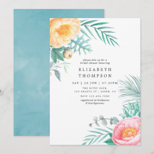 Tropical Floral Summer Bridal Shower Invitation