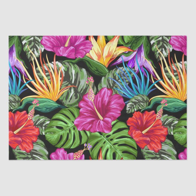 Tropical Floral Summer Mood Pattern Tissue Paper (Front)