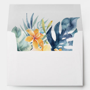 Tropical Floral Summer Wedding Envelope