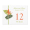 Tropical Floral Table Number Card | Green & Orange