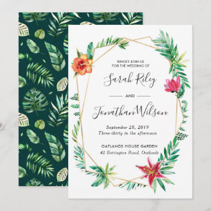 Tropical Floral Terrarium Wedding invitation