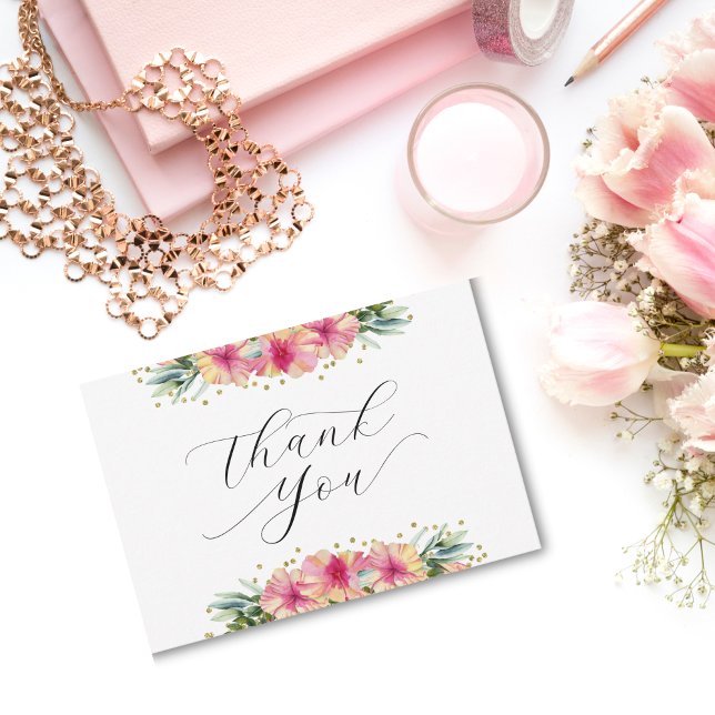 Tropical Floral Thank You Card (Creator Uploaded)