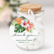 Tropical Floral Thank you Favour Tags
