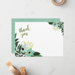 Tropical Floral Thank You Note Cards
