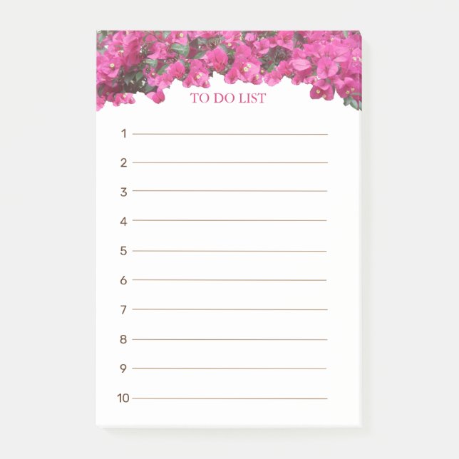 Tropical Floral To Do List Post-it Notes (Front)