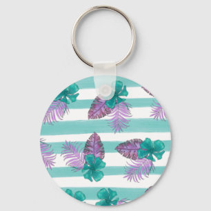 Tropical Floral Umbrella Key Ring