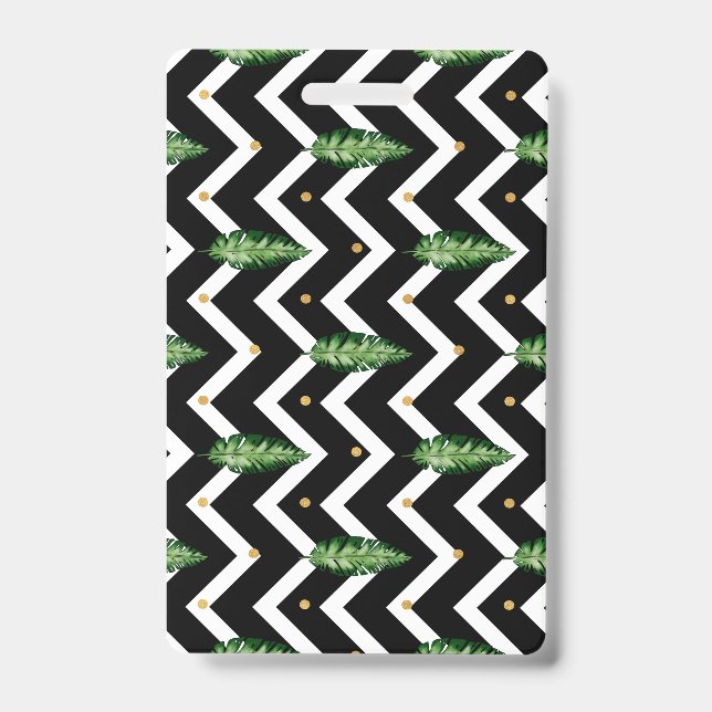 Tropical Floral Vines ID Badge (Front)