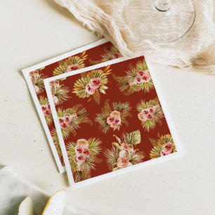 Tropical Floral Vintage Bridal Shower Napkin