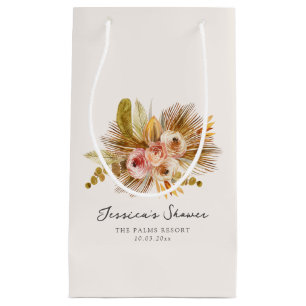 Tropical Floral Vintage Bridal Shower Small Gift Bag