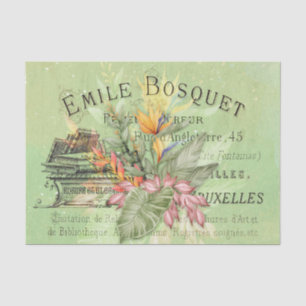 Tropical Floral Vintage Ephemera Decoupage Tissue  Tissue Paper