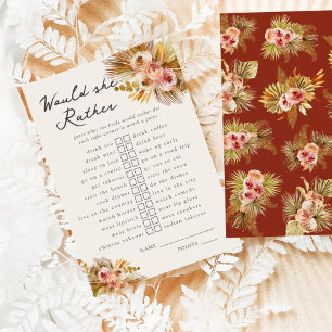 Tropical Floral Vintage Would She Rather? Game Enclosure Card