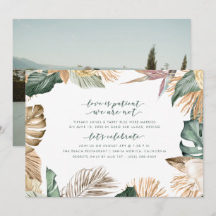 Tropical Floral Wedding Eloped Reception Invite