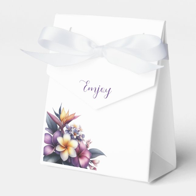 Tropical Floral-Wedding  Favour Box (Front Side)