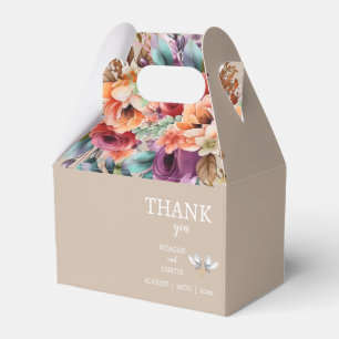 Tropical Floral Wedding Favour Box