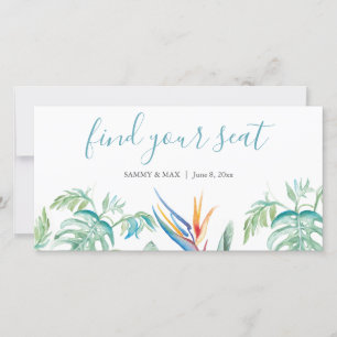 Tropical Floral Wedding Find Your Seat Sign